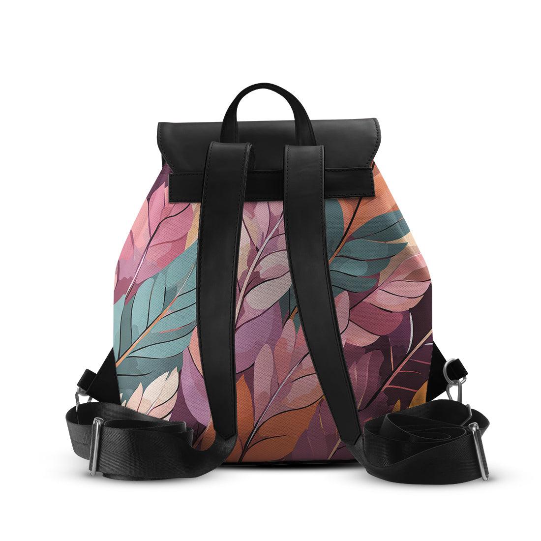 Black Aurora Backpack Mixed Leaves - CANVAEGYPT