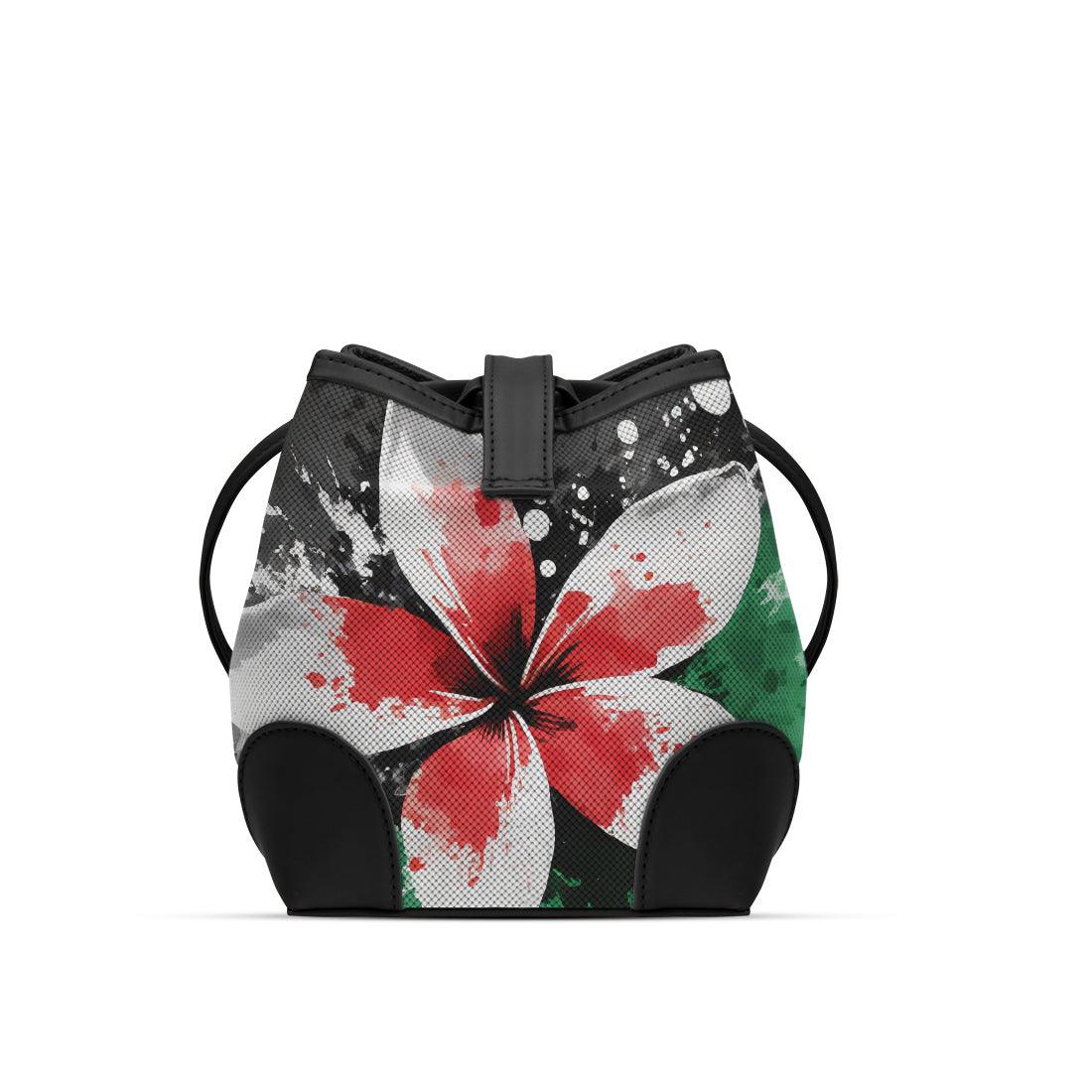 Black Bucket Bags Palestine flower - CANVAEGYPT