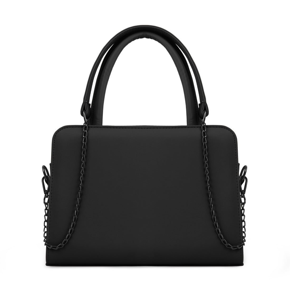 Black Chic Chain Accent Handbag