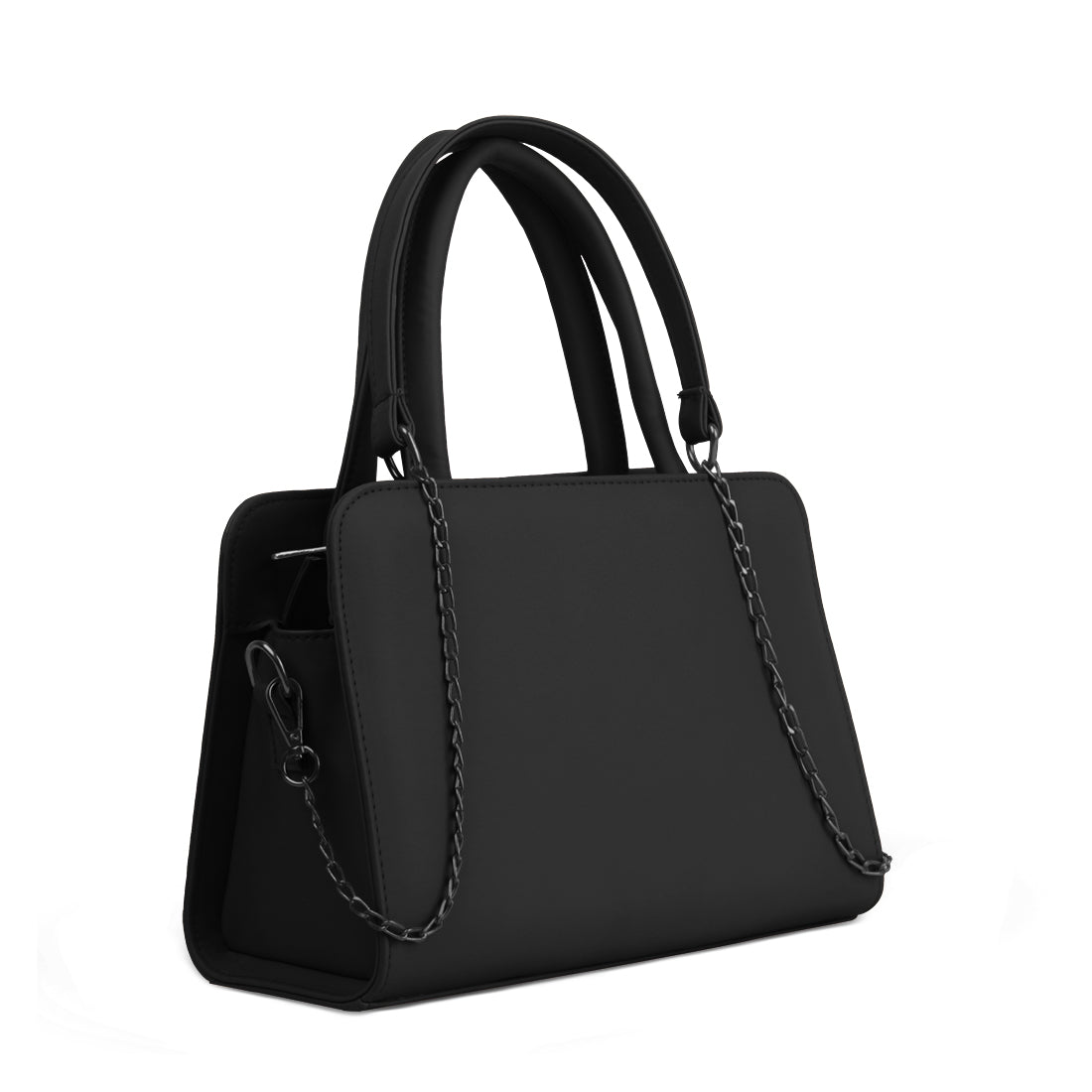 Black Chic Chain Accent Handbag