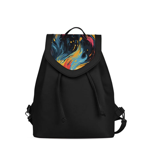Black City Serenade Backpack Ethereal Abstract - CANVAEGYPT