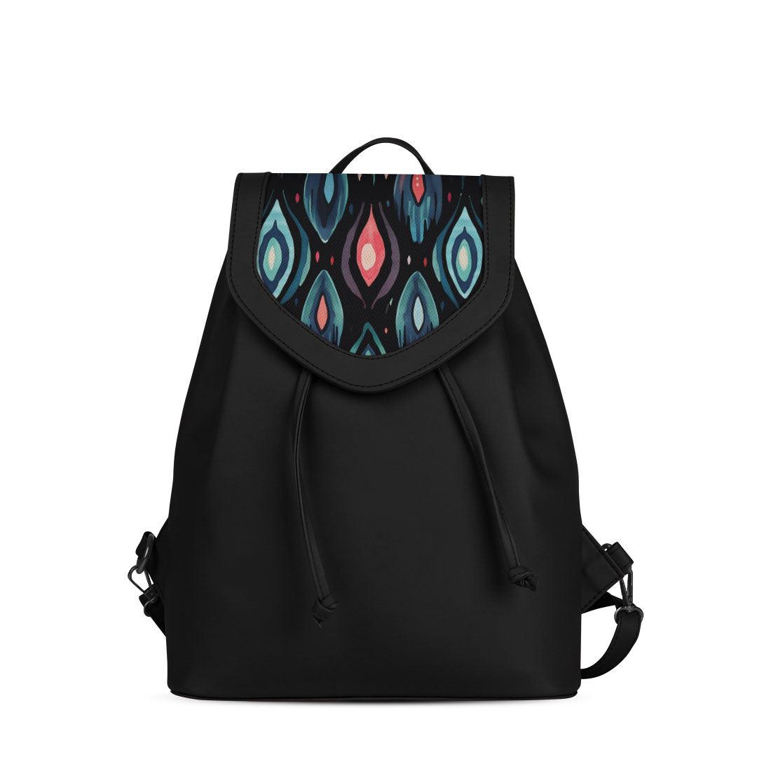 Black City Serenade Backpack Vibrant Peacock Droplets - CANVAEGYPT