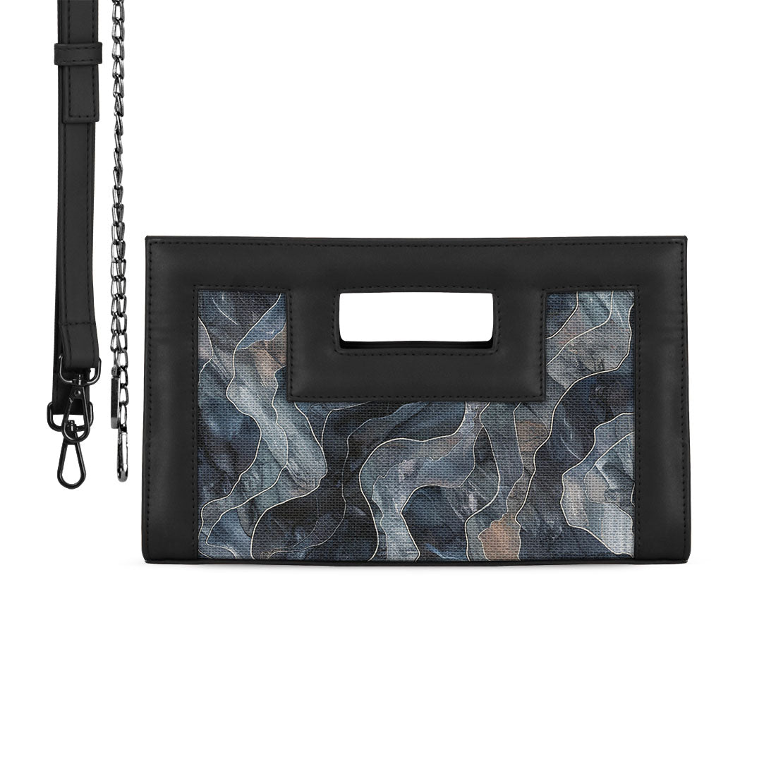 Black City Sleek Clutch Dark Watercolor