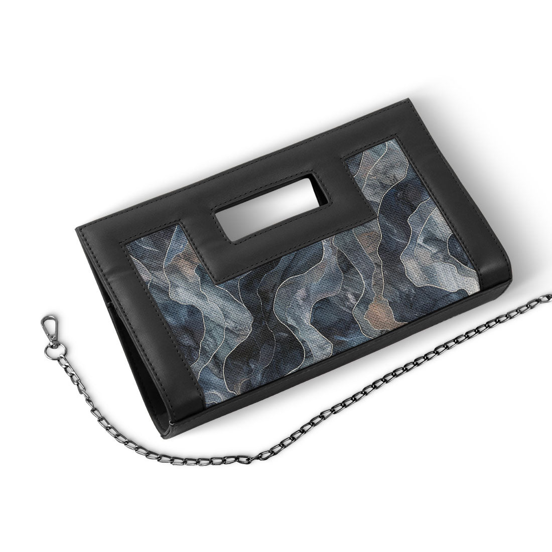 Black City Sleek Clutch Dark Watercolor