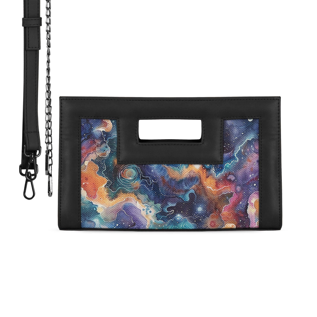 Black City Sleek Clutch Galaxy Shapes