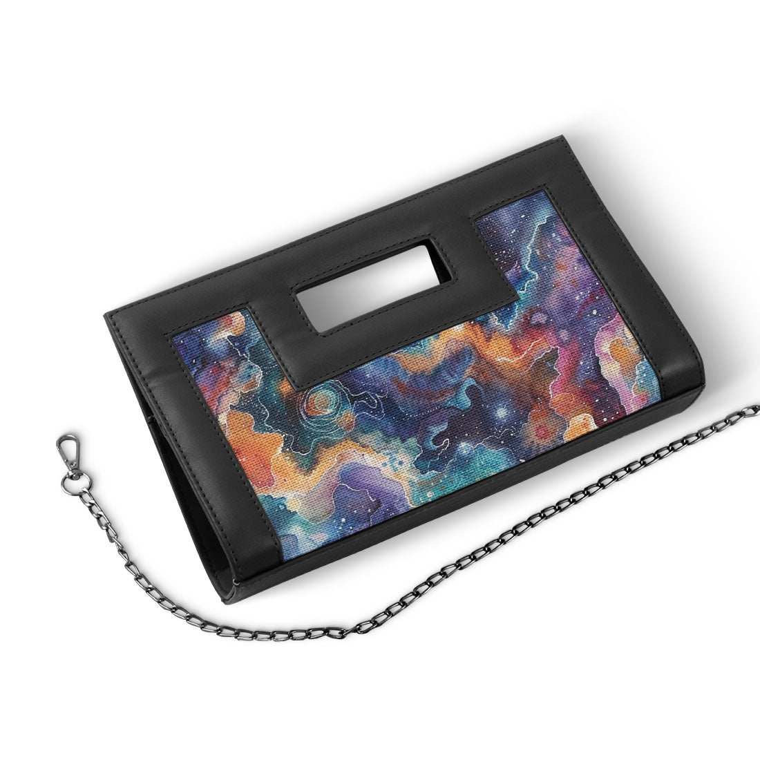 Black City Sleek Clutch Galaxy Shapes