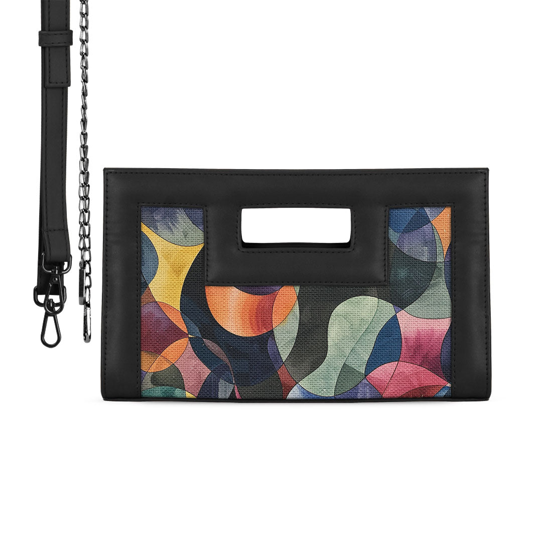 Black City Sleek Clutch Watercolor Wavy