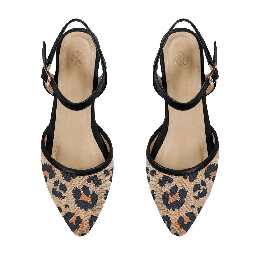 Black Closed Strap Sandal Orange Cheetah - 1