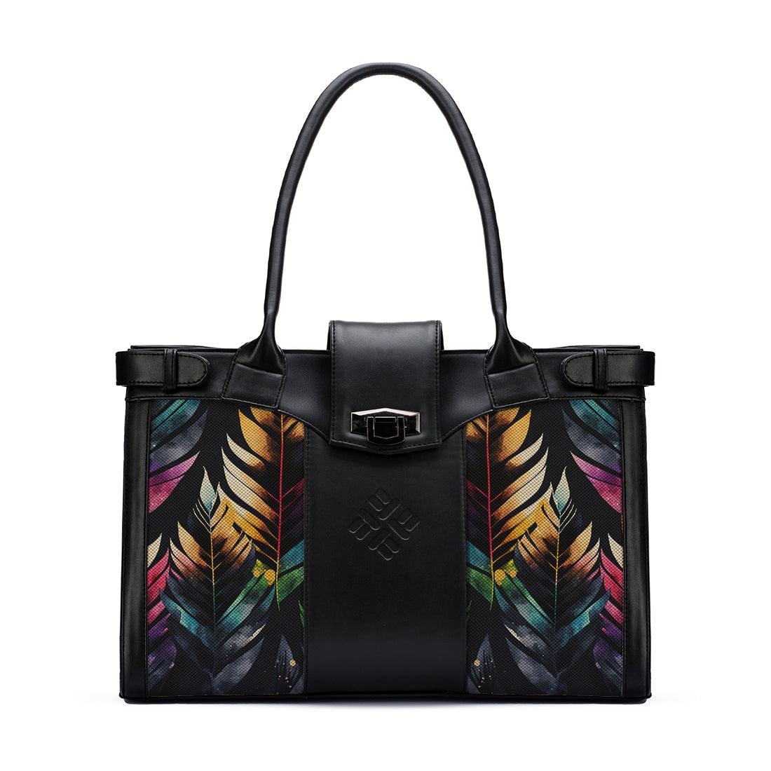 Black Double Handle colorful leafs - CANVAEGYPT