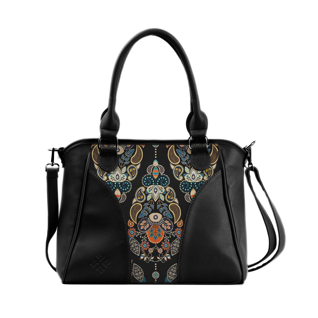 Black Ladies Leather Handbag Agy - CANVAEGYPT