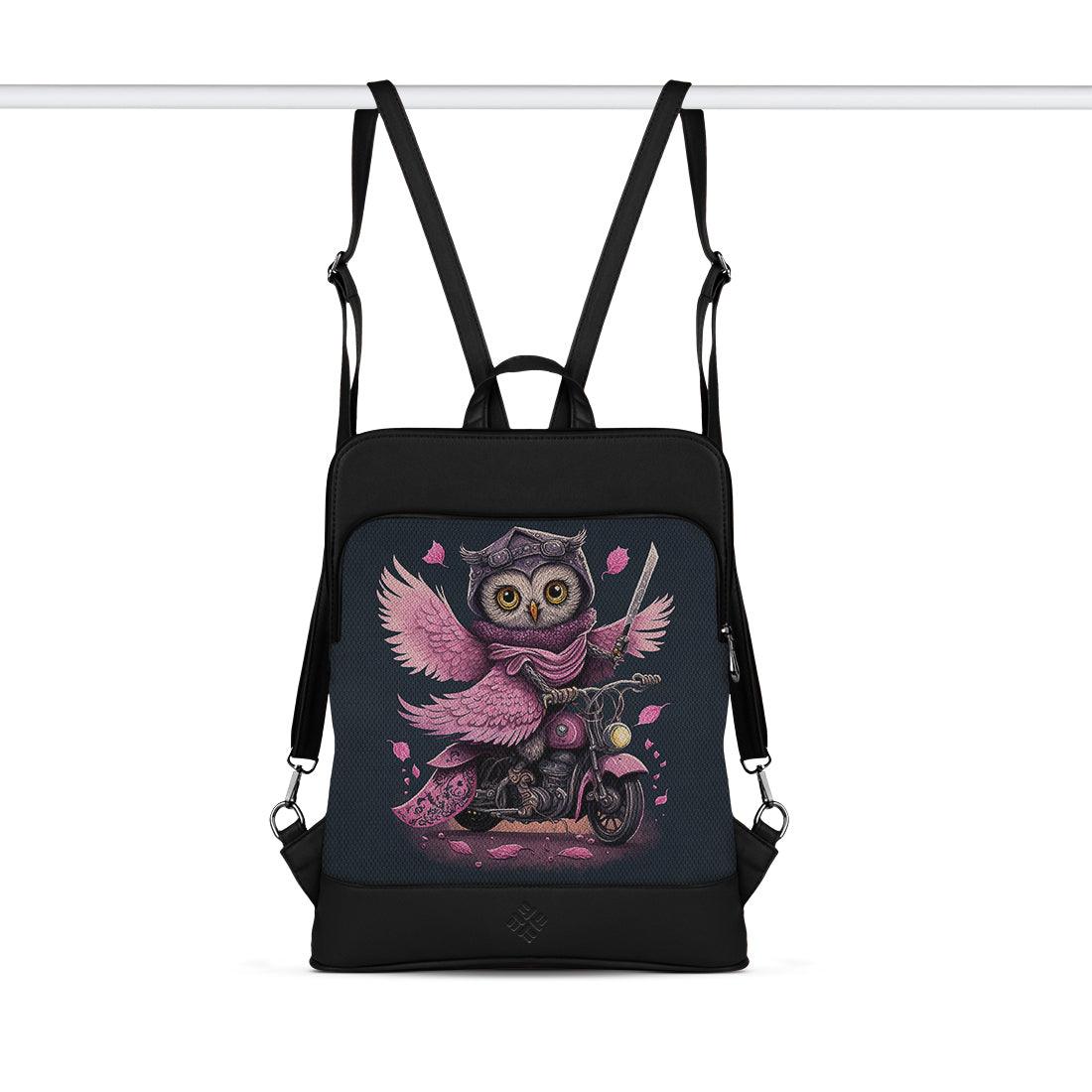 Black Laptop Backpack Moto Owl - CANVAEGYPT