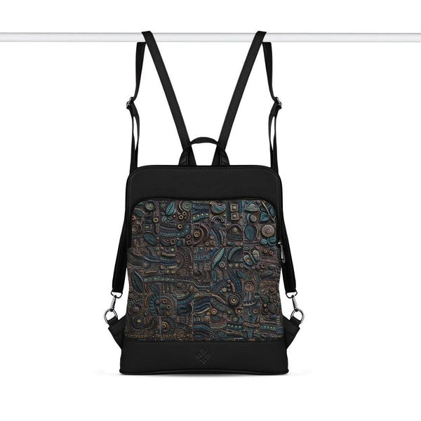 Black Laptop Backpack Ancient Blocks - CANVAEGYPT