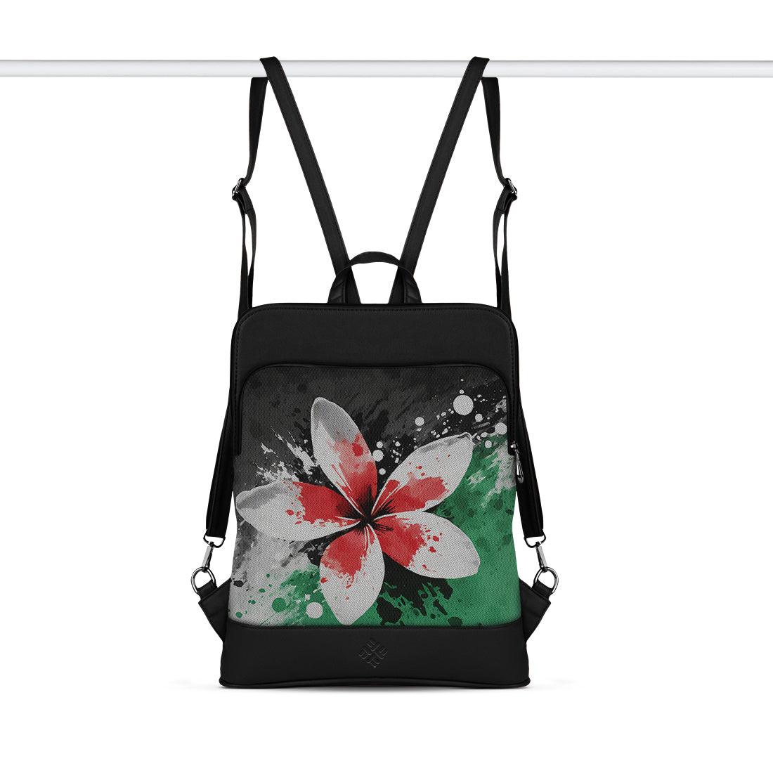 Black Laptop Backpack Palestine flower - CANVAEGYPT