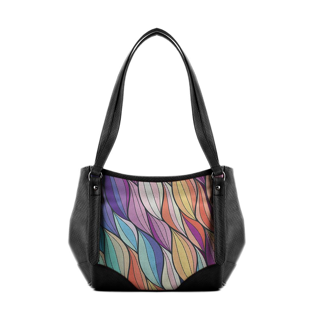 Black Leather Tote Bag Flows - CANVAEGYPT