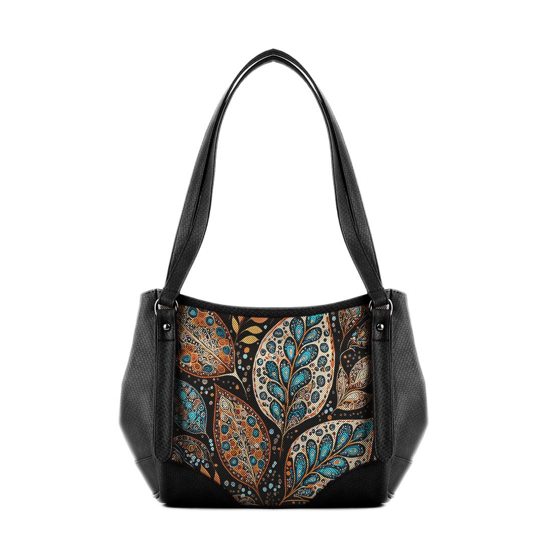 Black Leather Tote Bag leafscape - CANVAEGYPT