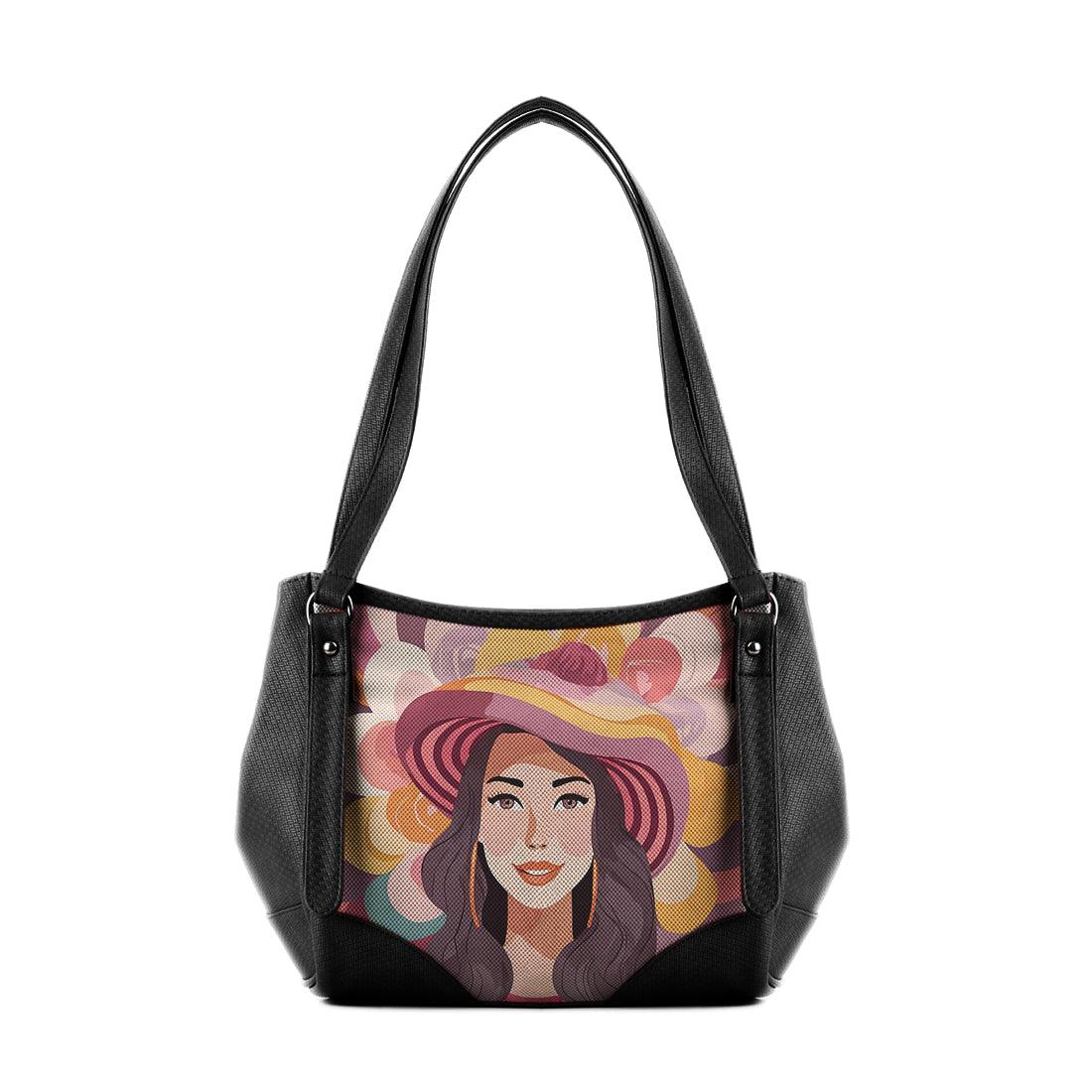 Black Leather Tote Bag marquise - CANVAEGYPT