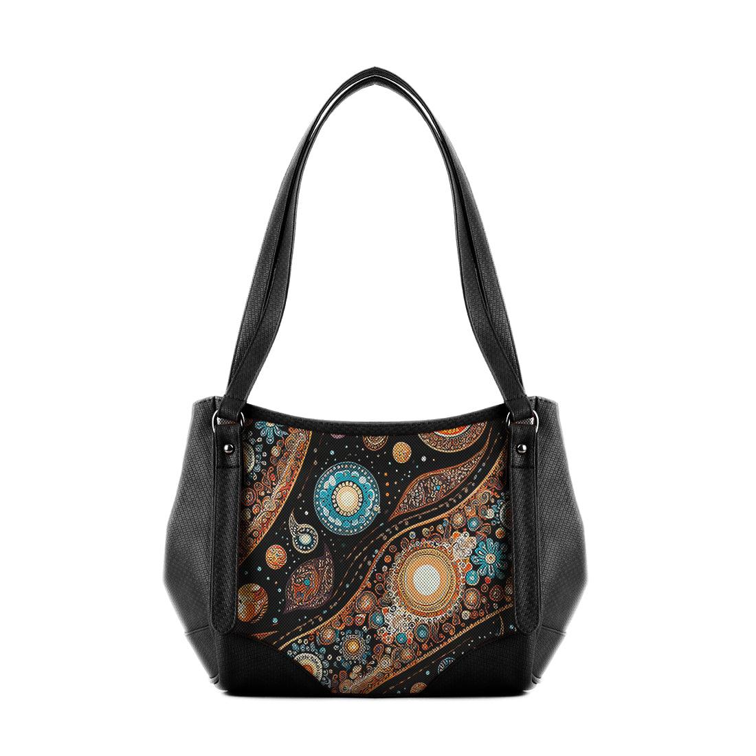 Black Leather Tote spiral - CANVAEGYPT