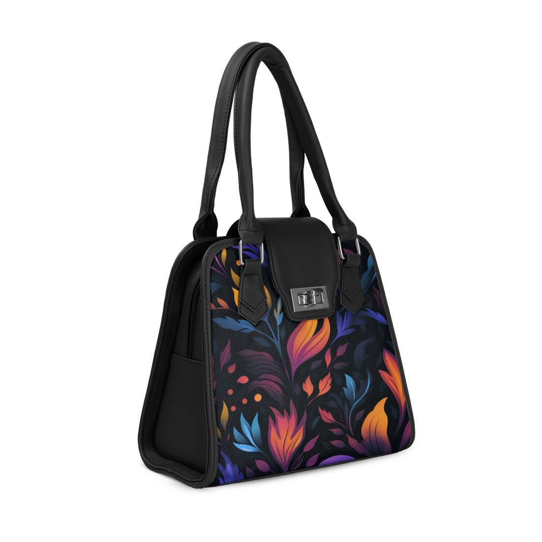 Black Metropolitan Charm Bag Nocturnal Blooms - CANVAEGYPT
