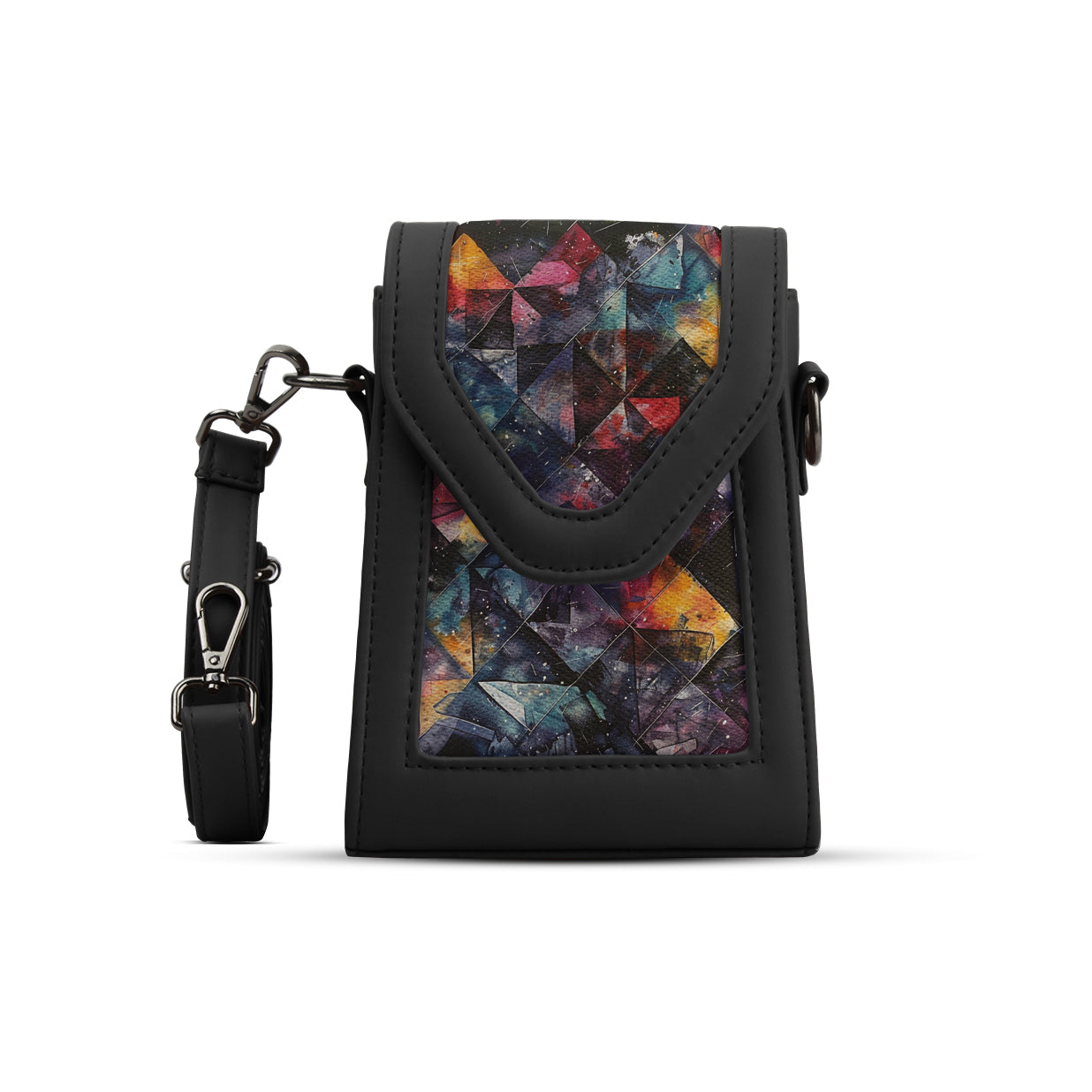 Black Mini Urban Crossbody Bag Galactic Mosaic