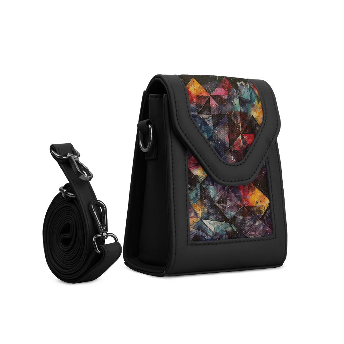 Black Mini Urban Crossbody Bag Galactic Mosaic