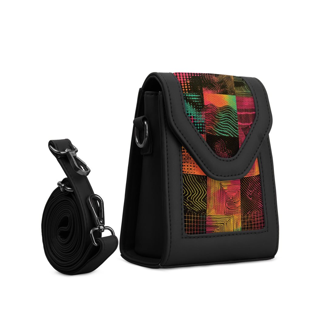 Black Mini Urban Crossbody Bag Electric Weave