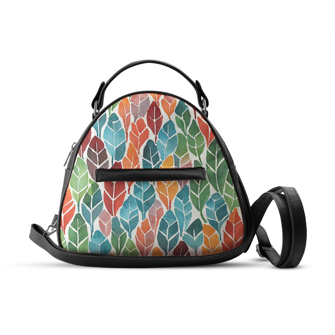 Black Mini Voyage Backpack Colorful Leaf - CANVAEGYPT