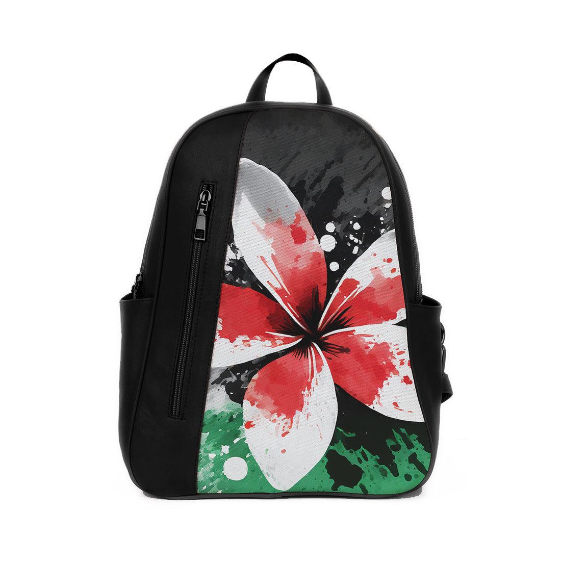 Black Mixed Backpack Palestine flower - CANVAEGYPT