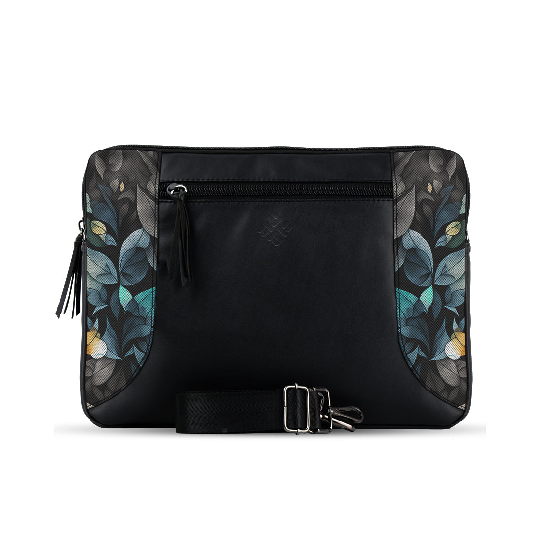 Black Mixed Laptop Sleeve Leaves