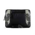 Black Mixed Laptop Sleeve Black Leaves