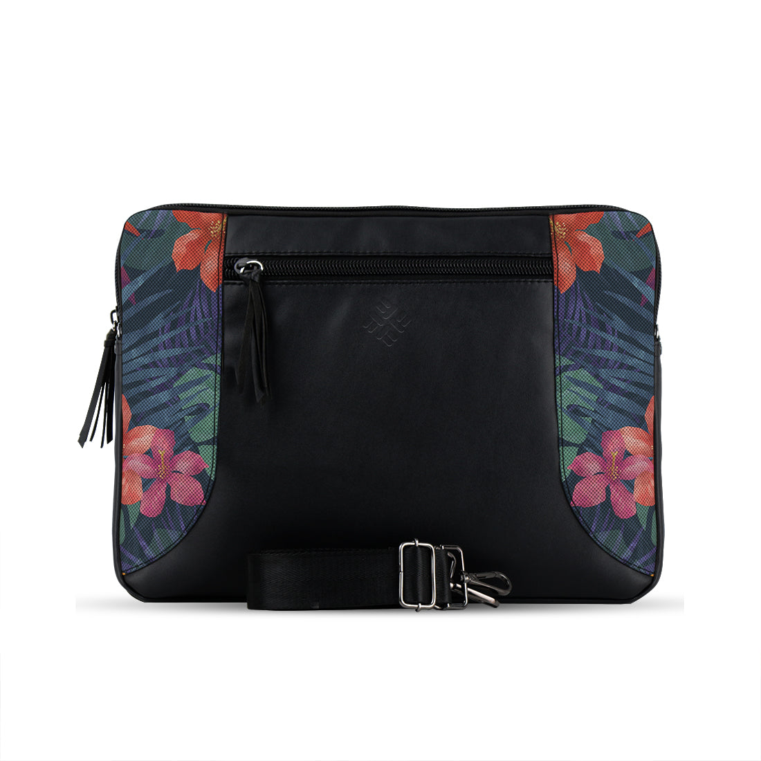 Black Mixed Laptop Sleeve Flowry