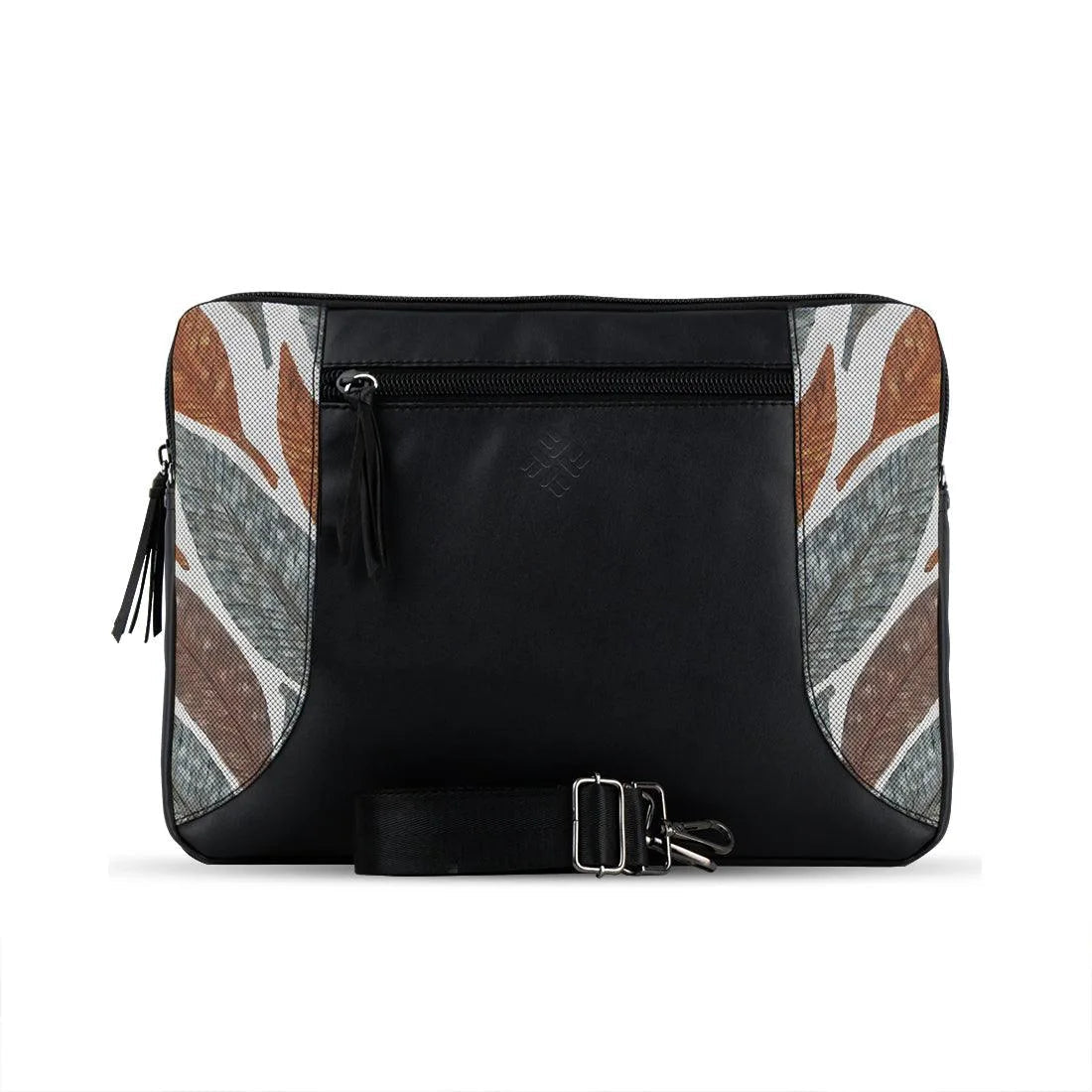 Black Mixed Laptop Sleeve Leaves
