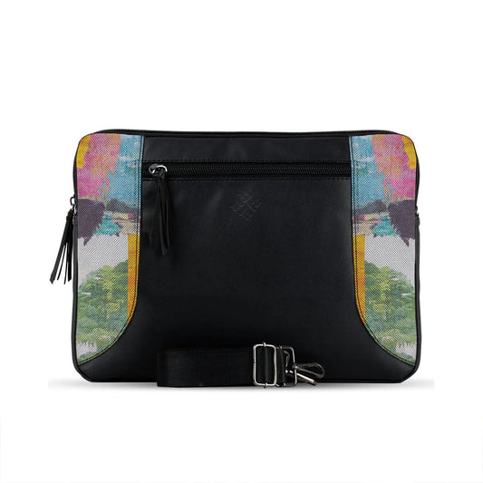 Black Mixed Laptop Sleeve  Old Paper - 1