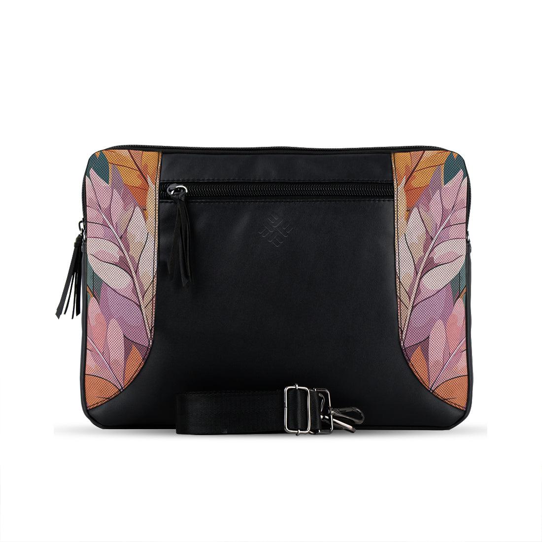 Black Mixed Laptop Sleeve Mixed Leaf - CANVAEGYPT