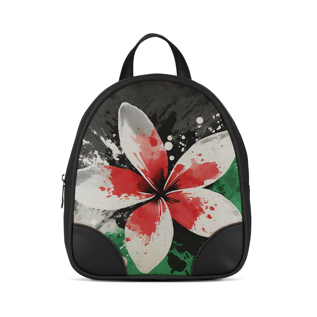 Black O Mini Backpacks Palestine flower - CANVAEGYPT