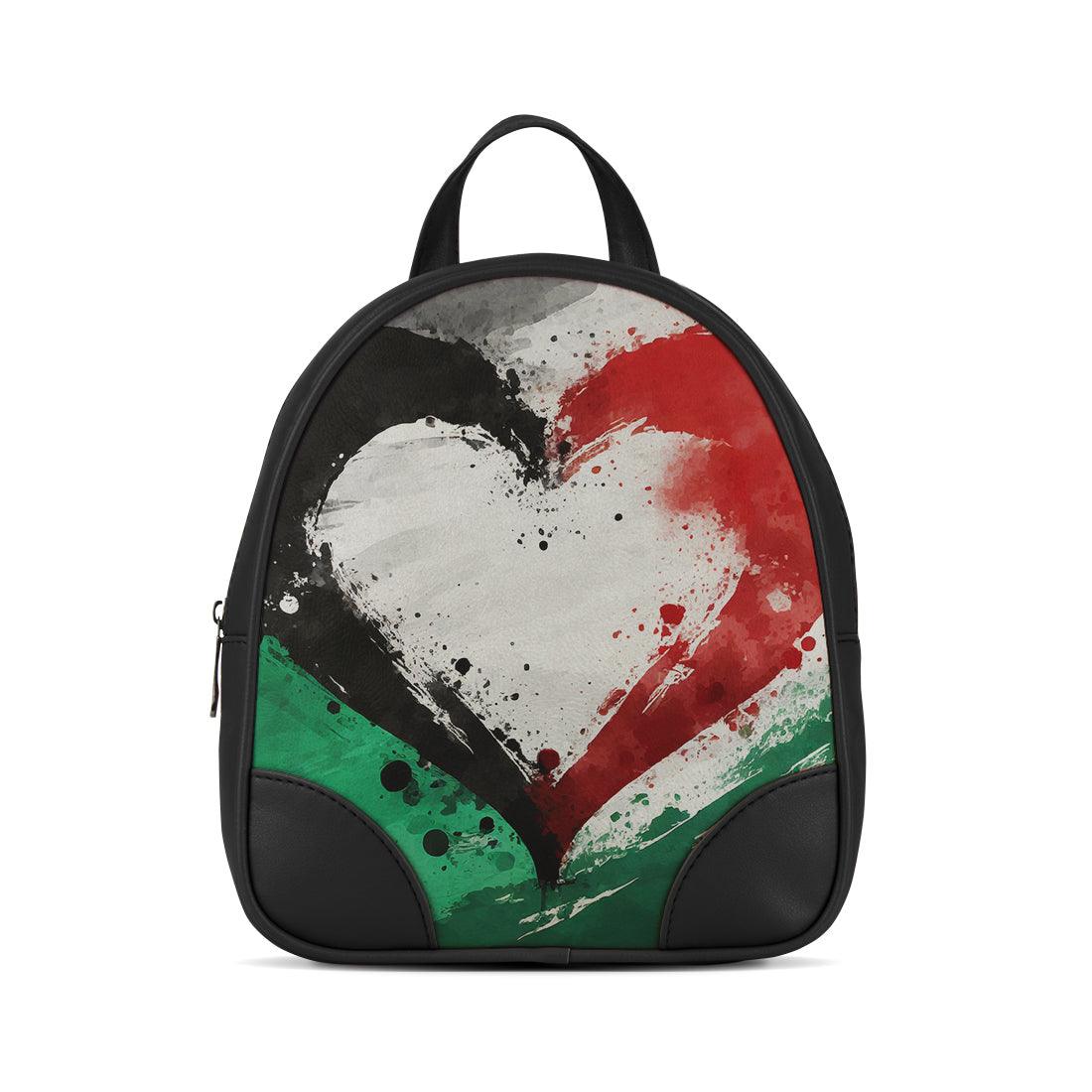 Black O Mini Backpacks Palestine heart - CANVAEGYPT