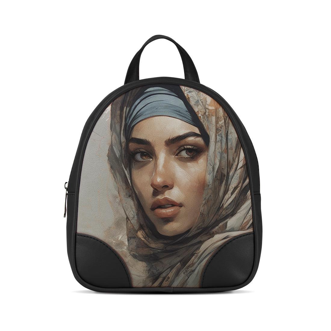 Black O Mini Backpacks Woman With Veil - CANVAEGYPT