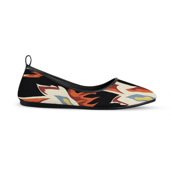 Black Round Toe Shoe Flame