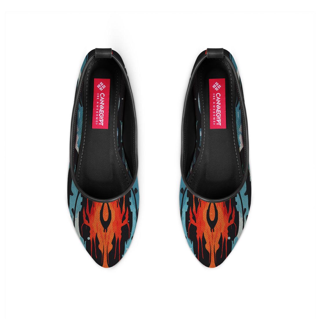 Black Round Toe Shoe Flaring - CANVAEGYPT