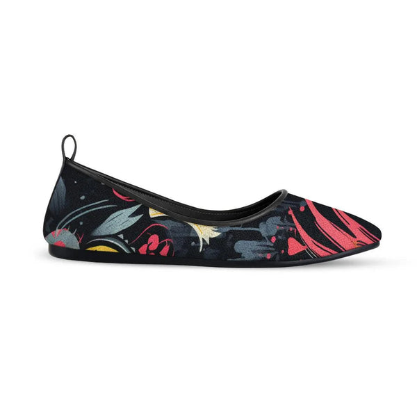 Black Round Toe Shoe Flecks