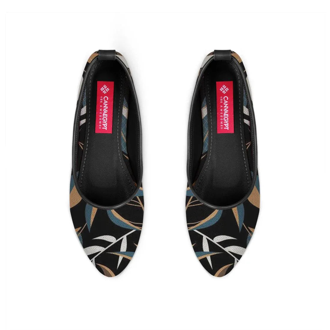 Black Round Toe Shoe Leaves