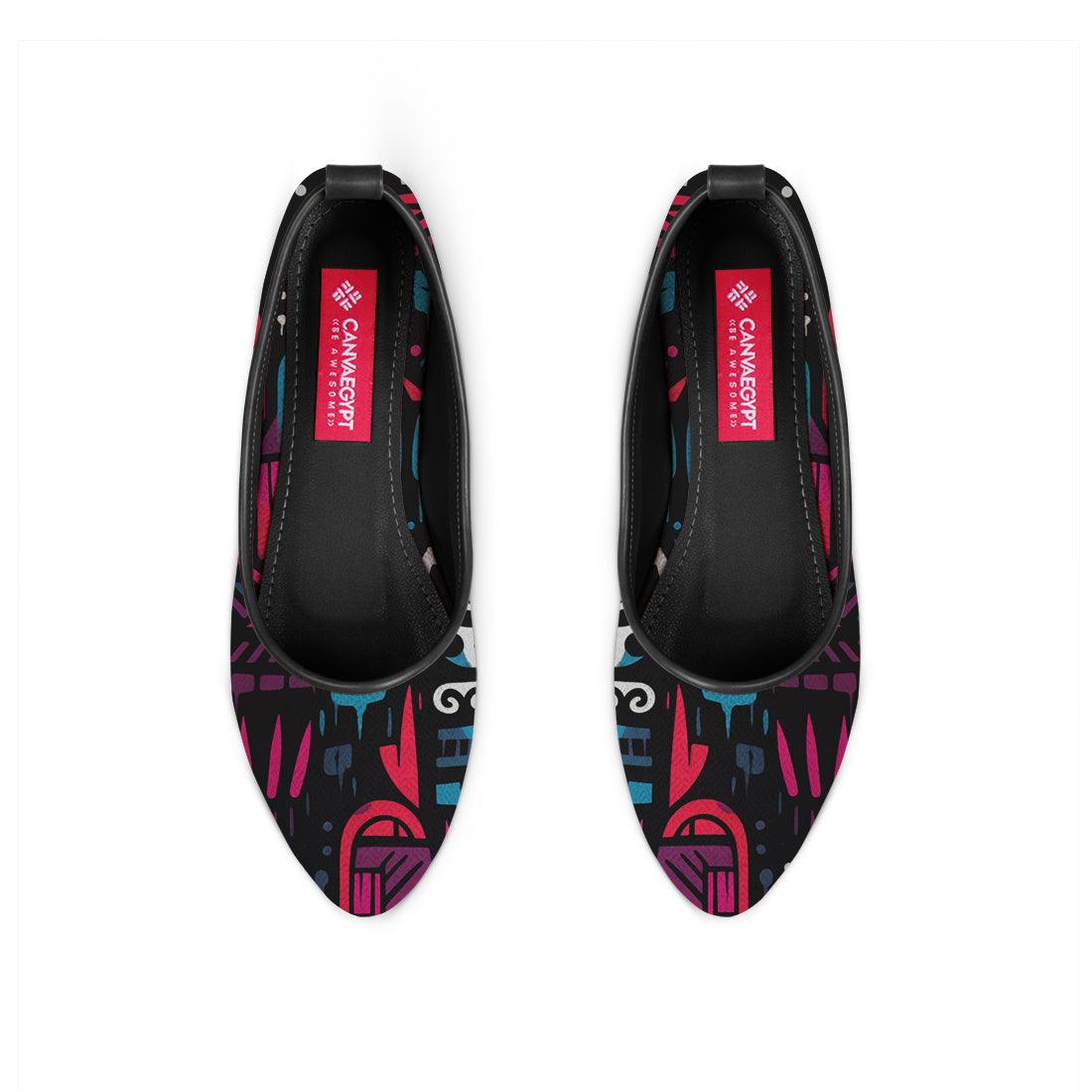 Black Round Toe Shoe Muddled - CANVAEGYPT