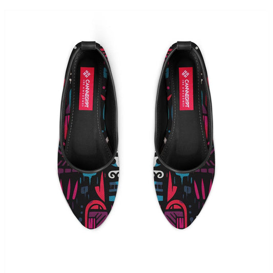 Black Round Toe Shoe Muddled - CANVAEGYPT