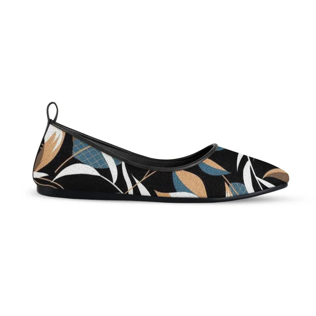 Black Round Toe Shoe Leaves