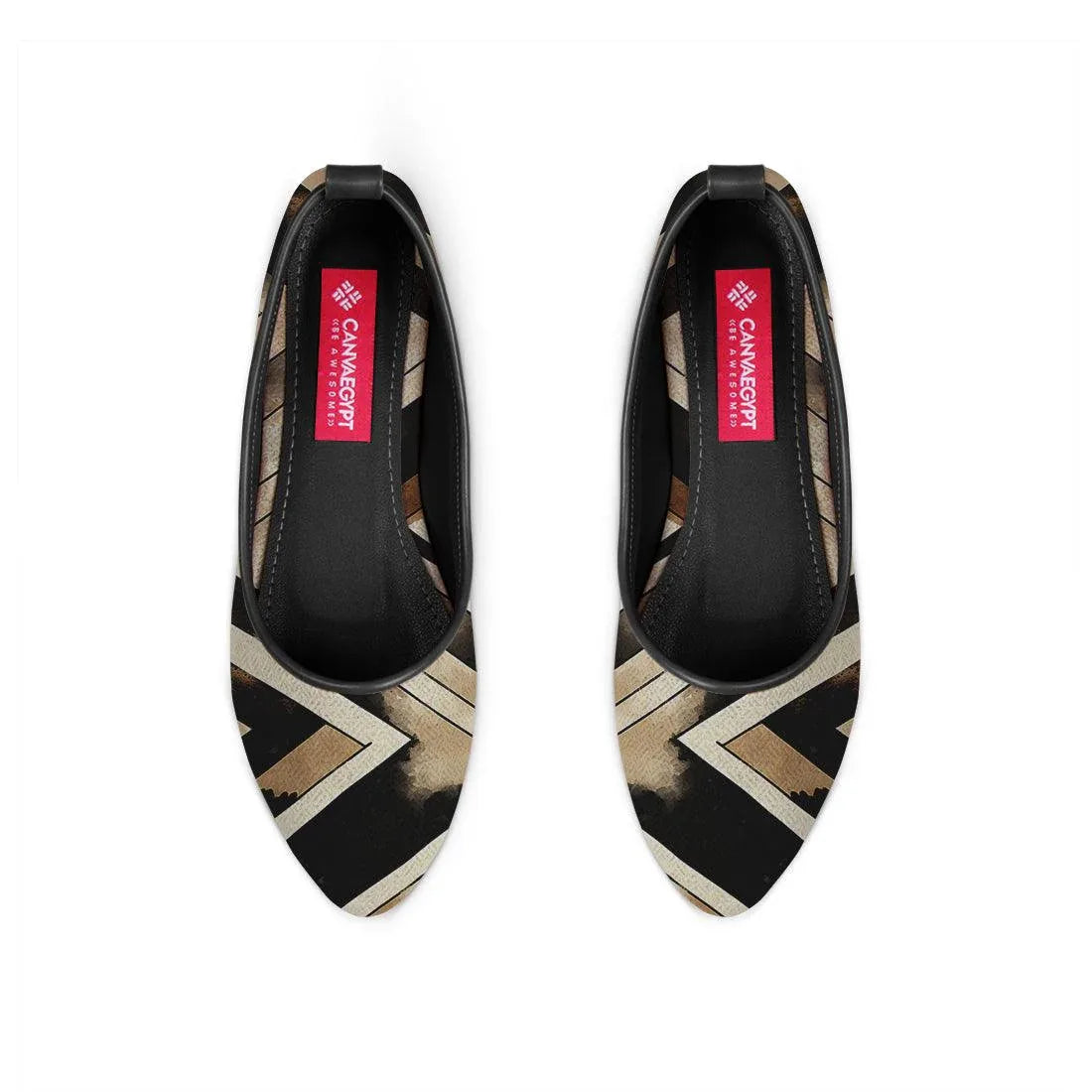 Black Round Toe Shoe ZigZag