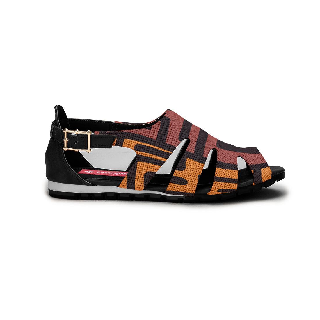 Black Spider Toe Sandal African Symbol - CANVAEGYPT