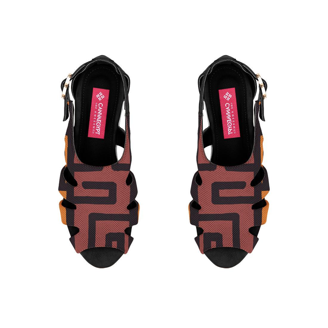 Black Spider Toe Sandal African Symbol - CANVAEGYPT