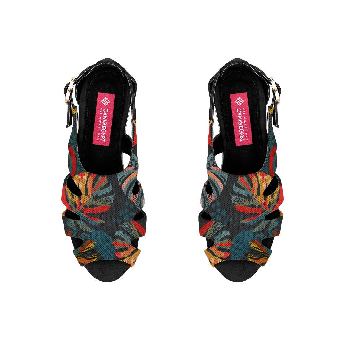 Black Spider Toe Sandal Big Leafs - CANVAEGYPT