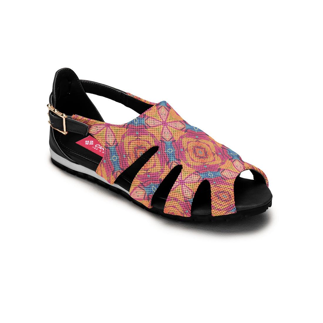 Black Spider Toe Sandal Colorful Marks - CANVAEGYPT