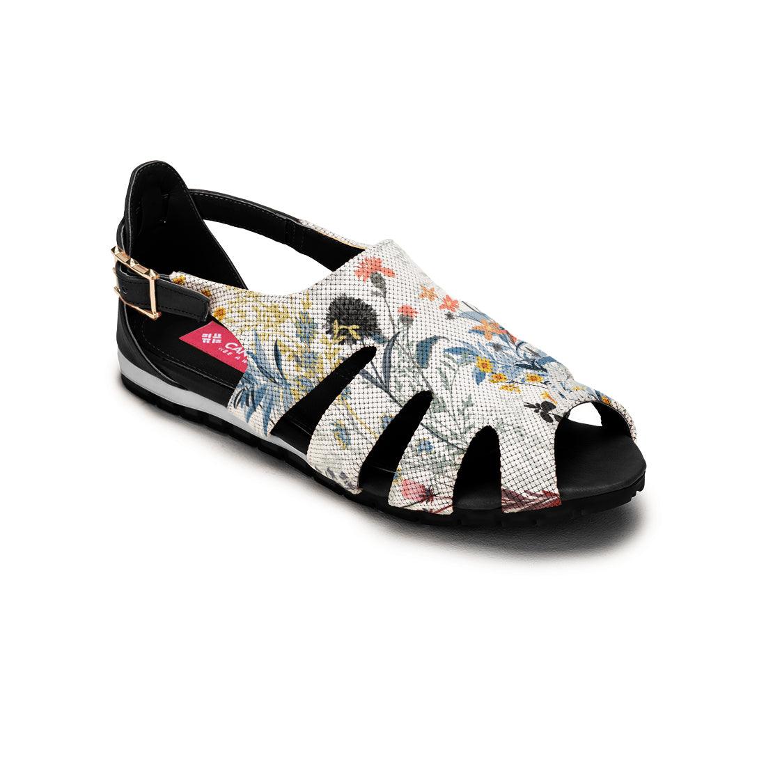 Black Spider Toe Sandal Floary - CANVAEGYPT