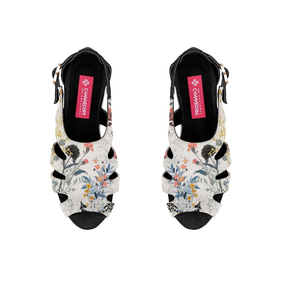 Black Spider Toe Sandal Floary - CANVAEGYPT